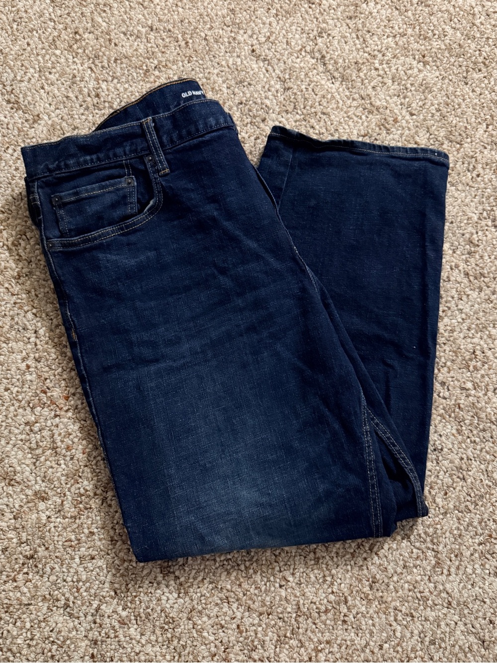 Old Navy Loose Fit Jeans - Dark Blue with Contrast Stitching